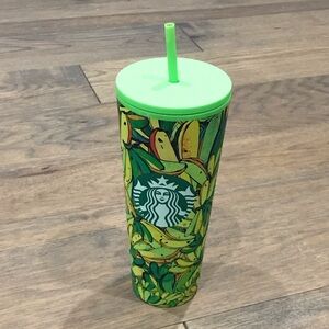 Starbucks Banana Leaf Tumbler with Green Lid